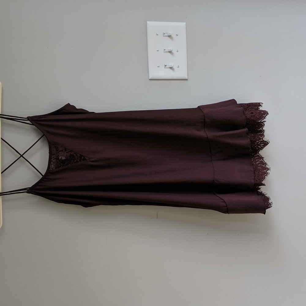 Burgundy Mini Slip Dress